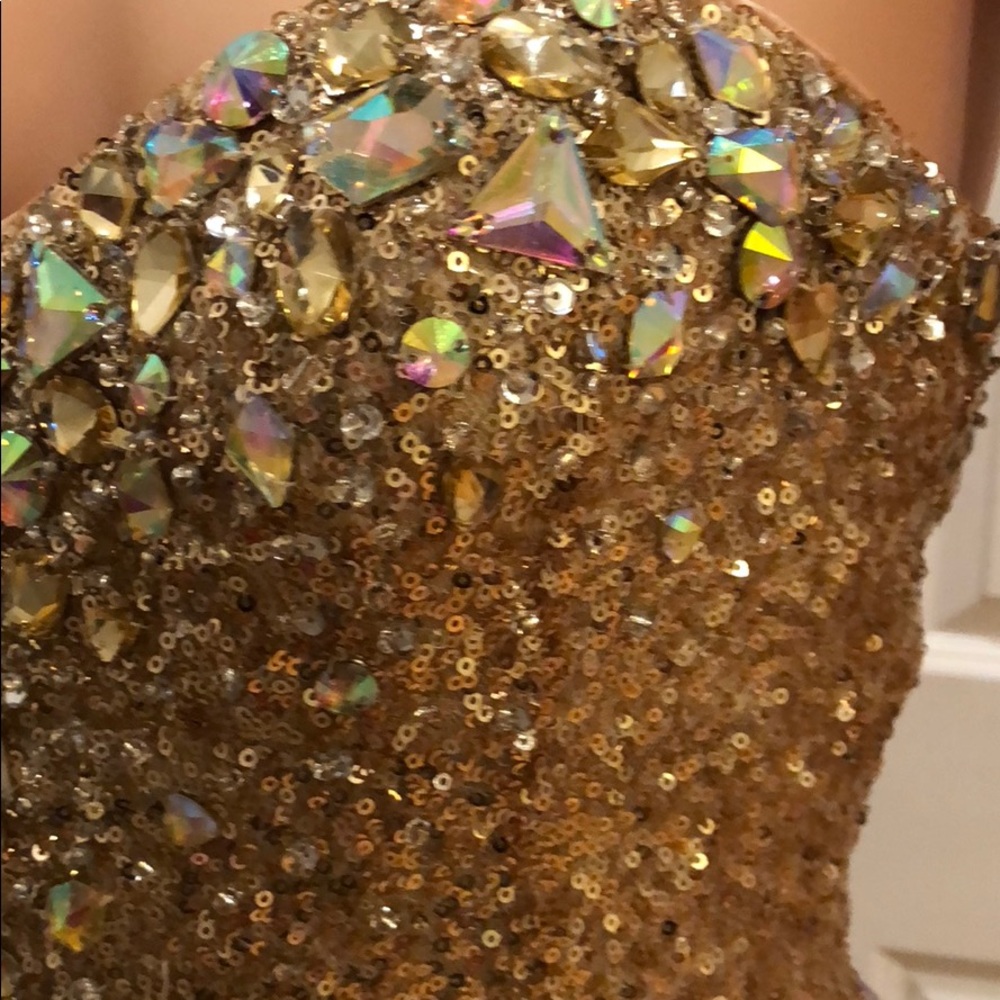 Gold prom dress